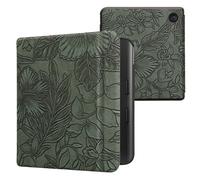 kwmobile Carcasa Compatible con Kobo Libra Colour Funda - Funda con Tapa y Cierre magnético de Cuero sintético - Flores en Relieve