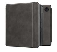 kwmobile Carcasa Compatible con Kobo Libra Colour Funda - Funda con Tapa y Cierre magnético de Cuero sintético - Antracita