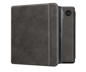 kwmobile Carcasa Compatible con Kobo Libra Colour Funda - Funda con Tapa y Cierre magnético de Cuero sintético - Antracita