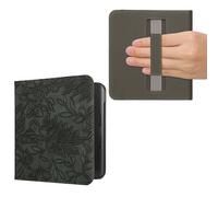 kwmobile Carcasa Compatible con Kobo Libra Colour Funda - Funda e-Book con Solapa y Correa de Mano - Flores en Relieve
