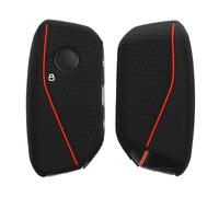 kwmobile Carcasa Compatible con Llavero de BMW 4 Botones X7 X1 U11 IX ix1 Serie 7 G07 I7 Llave del Auto Funda - Funda para Mando de Coche de Silicona - Negro / Rojo