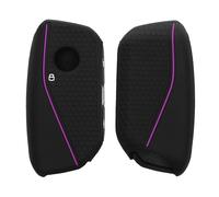 kwmobile Carcasa Compatible con Llavero de BMW 4 Botones X7 X1 U11 IX ix1 Serie 7 G07 I7 Llave del Auto Funda - Funda para Mando de Coche de Silicona - Negro / Violeta