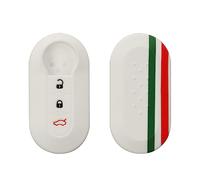 kwmobile Carcasa Compatible con Llavero de Fiat Lancia Llave de Coche Plegable de 3 Botones Funda - Funda para Mando de Coche de Silicona - Verde / Rojo / Blanco