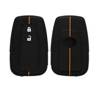 kwmobile Carcasa Compatible con Llavero de Toyota Llave de Coche de 2 Botones Smart Key Funda - Funda para Mando de Coche de Silicona - Negro / Naranja