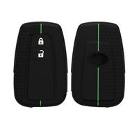 kwmobile Carcasa Compatible con Llavero de Toyota Llave de Coche de 2 Botones Smart Key Funda - Funda para Mando de Coche de Silicona - Negro / Verde
