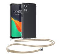 kwmobile Carcasa Compatible con Motorola Moto E13 Funda con Cuerda - Funda con Correa Colgante - Cordón Ajustable - Bordes elevados