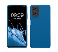 kwmobile Carcasa Compatible con Motorola Moto G24 / E14 / G04 / G04s Funda - Case TPU y Silicona antigolpes - Apto Carga inalámbrica - Azul Arrecife