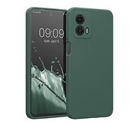 kwmobile Carcasa Compatible con Motorola Moto G53 5G Funda - Case TPU y Silicona con Interior de Microfibra - Suave Protector antigolpes para móvil - Verde Bosque