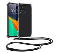 kwmobile Carcasa Compatible con Motorola Moto G53 5G Funda con Cuerda - Funda con Correa Colgante - Cordón Ajustable - Bordes elevados