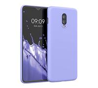 kwmobile Carcasa Compatible con OnePlus 6T Funda de Silicona - Flexible con Interior de Microfibra - Suave Protector antigolpes - Lavanda Pastel