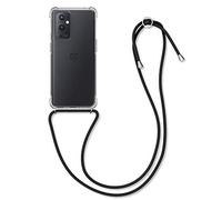 kwmobile Carcasa Compatible con OnePlus 9 Pro Funda con Cuerda - Funda con Correa Colgante - Cordón Ajustable - Bordes elevados