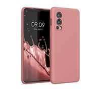 kwmobile Carcasa Compatible con OnePlus Nord 2 5G Funda - Case TPU y Silicona antigolpes - Apto Carga inalámbrica - Rosa de Invierno