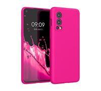 kwmobile Carcasa Compatible con OnePlus Nord 2 5G Funda - Case TPU y Silicona antigolpes - Apto Carga inalámbrica - Rosa neón