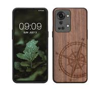 kwmobile Carcasa Compatible con OnePlus Nord 2T 5G Funda - Funda de Madera con Bumper antigolpes - de Aguja magnética