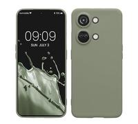 kwmobile Carcasa Compatible con OnePlus Nord 3 5G Funda - con Bordes elevados - Apto Carga inalámbrica - Gris Verdoso Mate