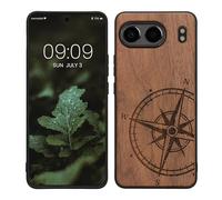 kwmobile Carcasa Compatible con OnePlus Nord 4 5G Funda - Funda de Madera con Bumper antigolpes - de Aguja magnética