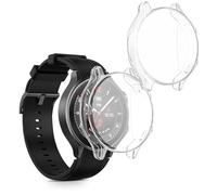 kwmobile Carcasa Compatible con OnePlus Watch 2 / OPPO Watch X Funda - 2X Protector Pantalla Completo - Ultrafino y antigolpes - Transparente