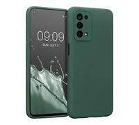 kwmobile Carcasa Compatible con OPPO A74 (5G) / A54 (5G) Funda - Bordes elevados anticaídas - Case de TPU y Silicona con Interior de Microfibra - Verde Musgo