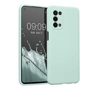 kwmobile Carcasa Compatible con OPPO A74 (5G) / A54 (5G) Funda - Bordes elevados anticaídas - Case de TPU y Silicona con Interior de Microfibra - Menta Cool