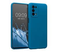 kwmobile Carcasa Compatible con OPPO A74 (5G) / A54 (5G) Funda - Bordes elevados anticaídas - Case de TPU y Silicona con Interior de Microfibra - Azul océano