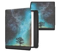 kwmobile Carcasa Compatible con Pocketbook Era/Era Color/Era Lite Funda - Funda con Tapa y Cierre magnético de Cuero sintético - árbol y Estrellas
