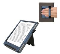 kwmobile Carcasa Compatible con Pocketbook InkPad 4/Color 3/2 / Vivlio InkPad 4/Color 3 Funda - Funda con Stand Agarre de Mano y Tarjetero - Azul Oscuro/Gris Oscuro