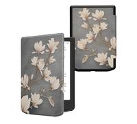 kwmobile Carcasa Compatible con Pocketbook Verse/Verse Lite/Verse Pro/Color/Vivlio Light/Light HD Funda - Funda con Tapa y Cierre magnético de Cuero sintético - Magnolias