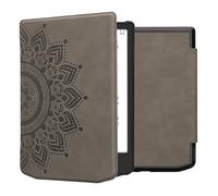 kwmobile Carcasa Compatible con Pocketbook Verse/Verse Lite/Verse Pro/Color/Vivlio Light/Light HD Funda - Funda con Tapa magnética de Cuero sintético - Gris