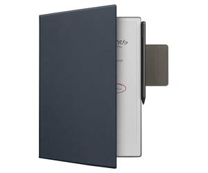 kwmobile Carcasa Compatible con Remarkable Paper Pro Funda - Funda Tablet Papel de Cuero Sintético con Tapa y Cierre Magnético - Azul Oscuro