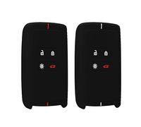 kwmobile Carcasa Compatible con Renault Llave de Coche Smart Key - Funda Protectora de Silicona - 2X Case para Mando de Auto en Negro/Rojo/Negro/Blanco