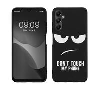 kwmobile Carcasa Compatible con Samsung Galaxy A05s - Funda móvil TPU - Don't Touch my Phone Blanco/Negro