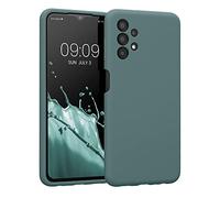 kwmobile Carcasa Compatible con Samsung Galaxy A13 4G Funda - Case TPU y Silicona con Interior de Microfibra - Suave Protector antigolpes para móvil - Azul Verdoso