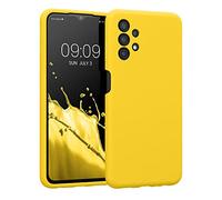 kwmobile Carcasa Compatible con Samsung Galaxy A13 4G Funda - Case TPU y Silicona con Interior de Microfibra - Suave Protector antigolpes para móvil - Amarillo chillón