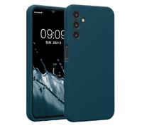 kwmobile Carcasa Compatible con Samsung Galaxy A14 5G Funda - Case TPU y Silicona con Interior de Microfibra - Suave Protector antigolpes para móvil - petróleo Mate