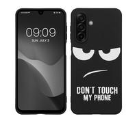 kwmobile Carcasa Compatible con Samsung Galaxy A17 4G / 5G - Funda móvil TPU - Don't Touch my Phone Blanco/Negro