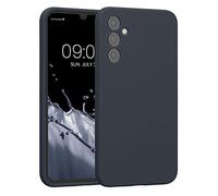 kwmobile Carcasa Compatible con Samsung Galaxy A34 5G Funda - Case TPU y Silicona con Interior de Microfibra - Suave Protector antigolpes para móvil - Azul turquí