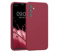kwmobile Carcasa Compatible con Samsung Galaxy A34 5G Funda - Case TPU y Silicona con Interior de Microfibra - Suave Protector antigolpes para móvil - Rojo lacre
