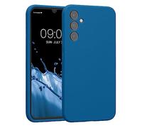 kwmobile Carcasa Compatible con Samsung Galaxy A34 5G Funda - Case TPU y Silicona con Interior de Microfibra - Suave Protector antigolpes para móvil - Azul Arrecife