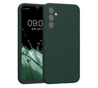kwmobile Carcasa Compatible con Samsung Galaxy A34 5G Funda - Case TPU y Silicona con Interior de Microfibra - Suave Protector antigolpes para móvil - Verde Musgo