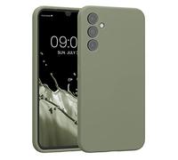 kwmobile Carcasa Compatible con Samsung Galaxy A34 5G Funda - Case TPU y Silicona con Interior de Microfibra - Suave Protector antigolpes para móvil - Gris Verdoso