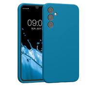 kwmobile Carcasa Compatible con Samsung Galaxy A34 5G Funda - Case TPU y Silicona con Interior de Microfibra - Suave Protector antigolpes para móvil - Azul océano