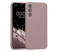 kwmobile Carcasa Compatible con Samsung Galaxy A34 5G Funda - Case TPU y Silicona con Interior de Microfibra - Suave Protector antigolpes para móvil - Lila Color Carne