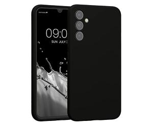 kwmobile Carcasa Compatible con Samsung Galaxy A34 5G Funda - Case TPU y Silicona con Interior de Microfibra - Suave Protector antigolpes para móvil - Negro