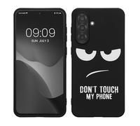 kwmobile Carcasa Compatible con Samsung Galaxy A36 5G - Funda móvil TPU - Don't Touch my Phone Blanco/Negro