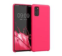 kwmobile Carcasa Compatible con Samsung Galaxy A41 Funda - Case TPU y Silicona antigolpes - Apto Carga inalámbrica - Rosa neón