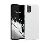 kwmobile Carcasa Compatible con Samsung Galaxy A51 Funda - Case TPU y Silicona antigolpes - Apto Carga inalámbrica - Blanco Mate