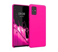 kwmobile Carcasa Compatible con Samsung Galaxy A51 Funda - Case TPU y Silicona antigolpes - Apto Carga inalámbrica - Rosa neón