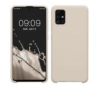 kwmobile Carcasa Compatible con Samsung Galaxy A51 Funda - Case TPU y Silicona antigolpes - Apto Carga inalámbrica - Crema