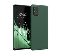 kwmobile Carcasa Compatible con Samsung Galaxy A51 Funda - Case TPU y Silicona antigolpes - Apto Carga inalámbrica - Verde Musgo