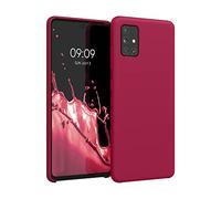 kwmobile Carcasa Compatible con Samsung Galaxy A51 Funda - Case TPU y Silicona antigolpes - Apto Carga inalámbrica - Cereza Dulce